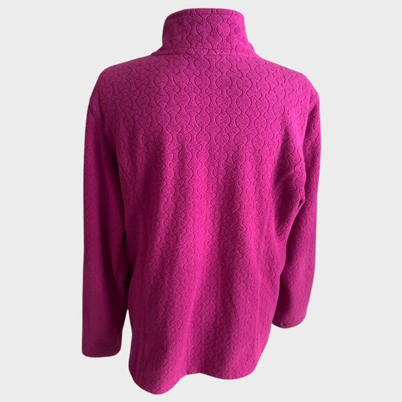 Lady Hagen Large Full Zip Quilted Purple Pink Ribbon Jacket Fleece - Picture 3 of 8